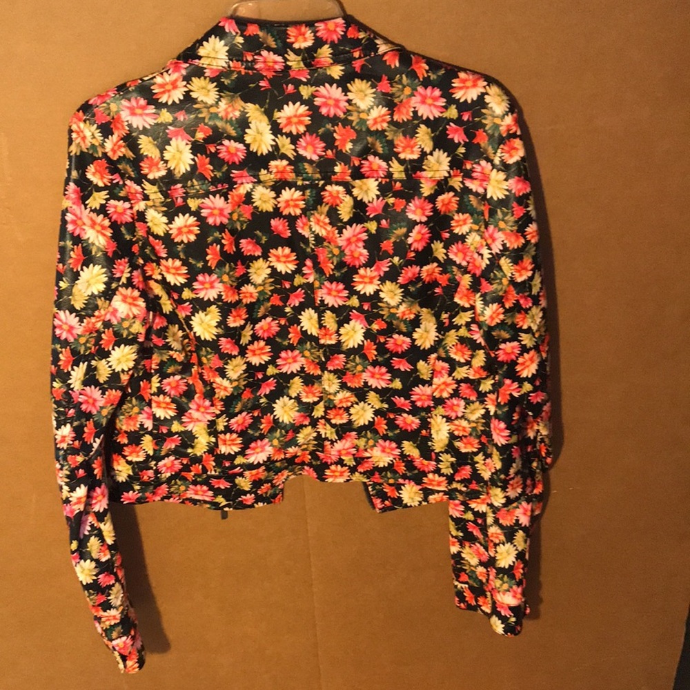 Xhilaration faux leather floral jacket - Picture 2 of 3